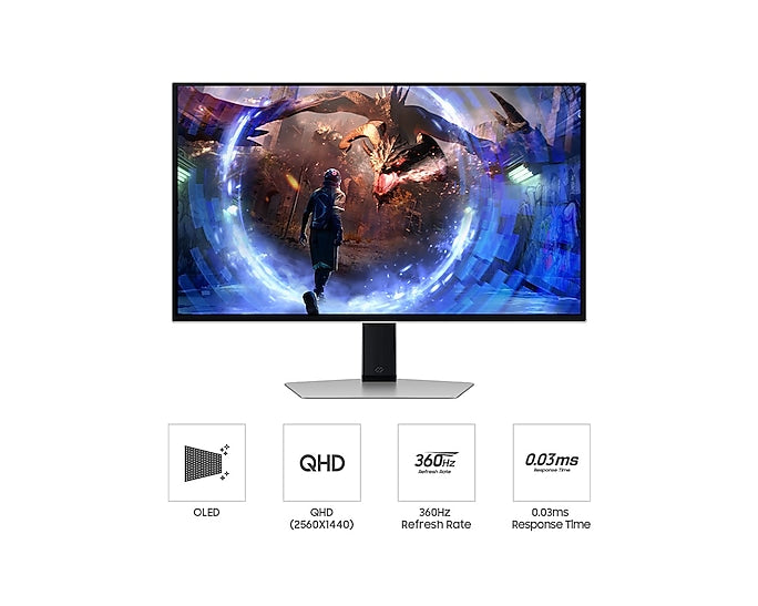 SAMSUNG 27” 360Hz G60SD Odyssey OLED G6 Adjustable QHD Gaming Monitor