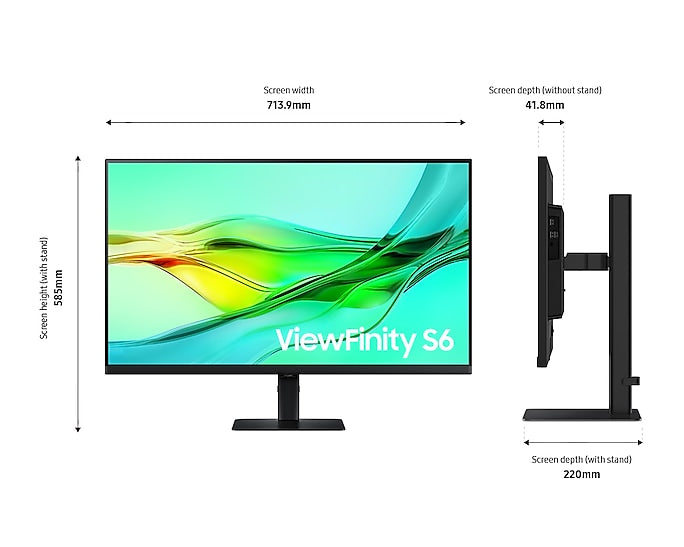 SAMSUNG 24” 100Hz S60UD ViewFinity S6 Adjustable QHD Monitor