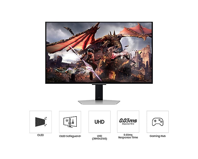 SAMSUNG 32” 240Hz G80SD Odyssey OLED G8 Adjustable UHD Gaming Monitor