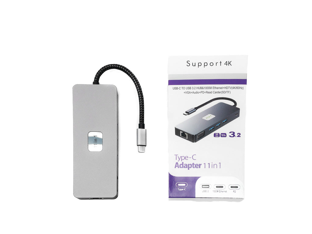 USB-C Laptop Docking Hub (11-in-1) Multiport Adapter | 4K Display | 1 Gbps Ethernet | Passthrough PD100W Charging