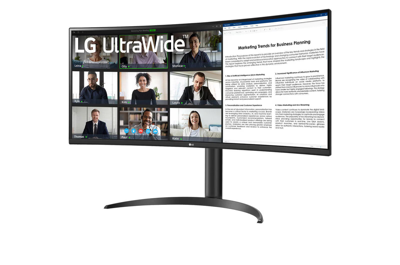 LG 34WR55QK-B 34" VA UltraWide QHD Curved monitor with USB Type-C